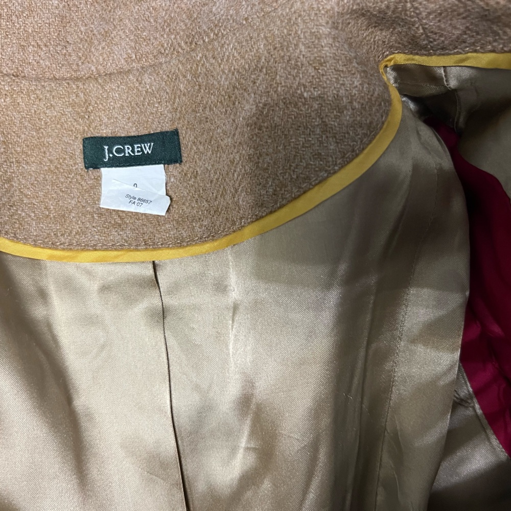 J. Crew Bella Wool Herringbone Blazer jacket in Tan 0 XS - Picture 6 of 6
